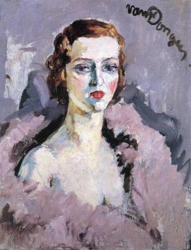 Woman: With Boa Artwork by Kees Van Dongen