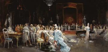 The Audience Before The King Ferdinand Of Spain And His Queen Artwork by Eugenio Lucas Villamil