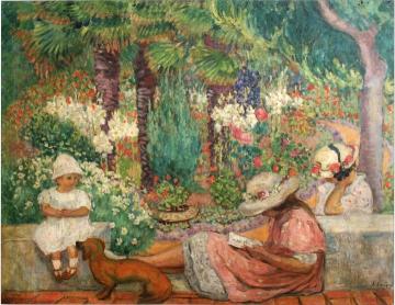 In the Palms at Sainte Maxime Artwork by Henri Lebasque