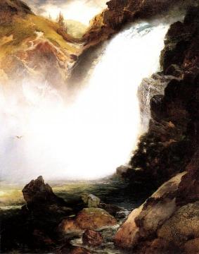 Landscape with Waterfall Artwork by Thomas Moran