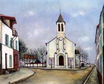 Église De Villetaneuse (seine-saint-denis) Artwork by Maurice Utrillo