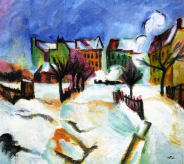 Snowscape Artwork by Hermann Max Pechstein
