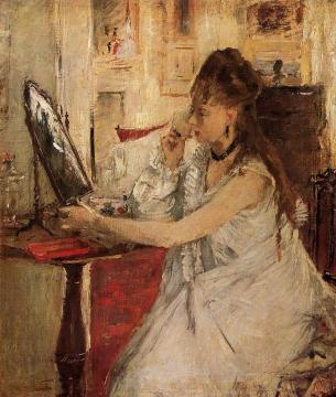 Young Woman Powdering Her Face Artwork by Berthe Morisot