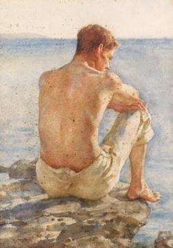 Portrait Of Charlie Mitchell Artwork by Henry Scott Tuke