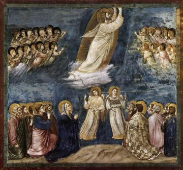 Scenes From The Life Of Christ: 22. Ascension (cappella Scrovegni (arena Chapel), Padua) Artwork by Giotto di Bondone