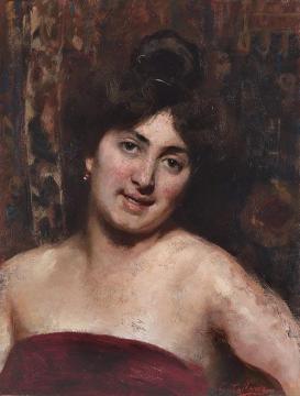 Portrait Of A Young Lady Artwork by Cesare Tallone