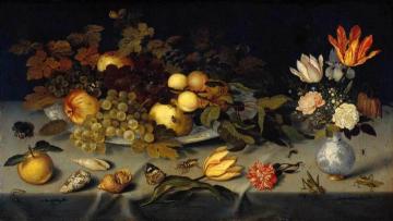 Still Life with Fruit and Flowers Artwork by Balthasar van der Ast