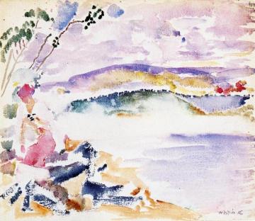 Landscape: Bay Scene with Girl on Left Artwork by John Marin