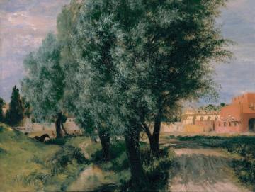 Building Site With Willows Artwork by Adolph von Menzel