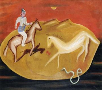 Horseman, White Horse And Serpent Artwork by Victor Brauner