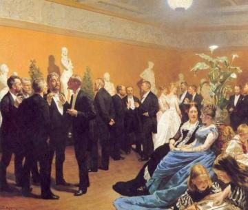 Meeting at the Museum Artwork by Peder Severin Kroyer