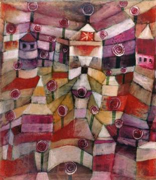 Rose Garden Artwork by Paul Klee