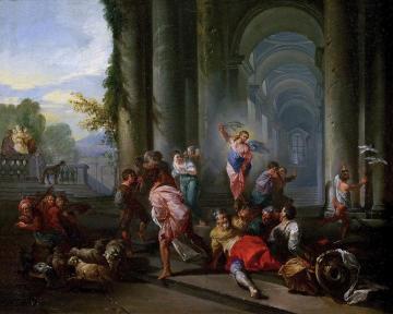 Expulsion of the Merchants from the Temple Artwork by Giovanni Paolo Pannini