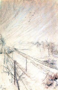 View From The Studio Window In Winter Artwork by Stanislaw Wyspianski