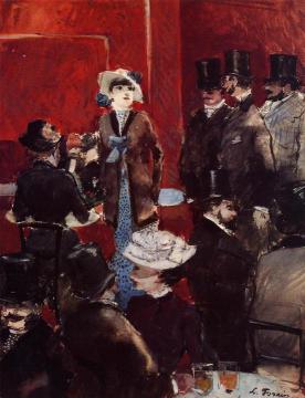 At the Cafe Artwork by Jean-Louis Forain