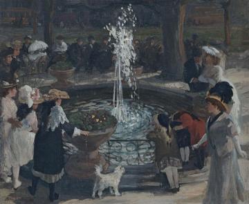 Throbbing Fountain, Madison Square Artwork by John Sloan