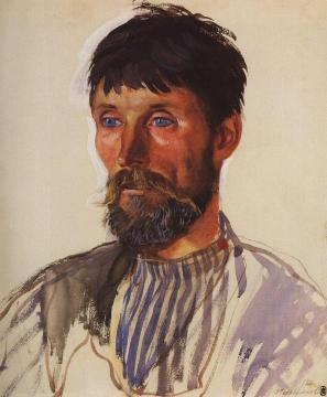 Portrait of Peasant I.D. Golubev Artwork by Zinaida Serebriakova