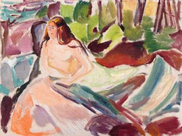 Nude in the Forest Artwork by Edvard Munch
