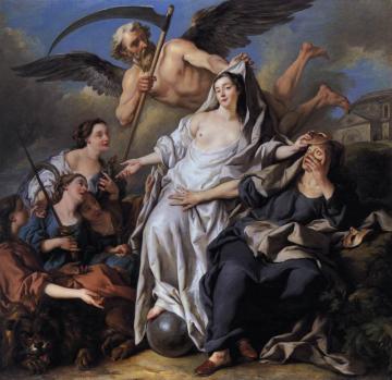 An Allegory Of Time Unveiling Truth Artwork by Jean François De Troy