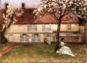 Flowering Trees, Gerberoy Artwork by Henri Le Sidaner