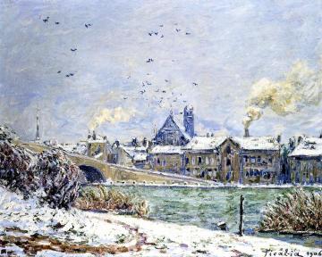 Villeneuve-sur-Yonne in the Snow Artwork by Francis Picabia