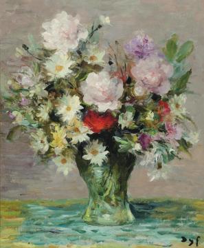 Roses And Papavers Artwork by Marcel Dyf