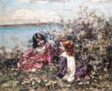 Picking Primroses by the Sea Artwork by Edward Atkinson Hornel
