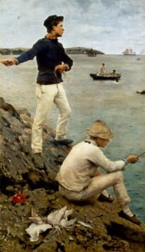 Fisher Boys, Falmouth Artwork by Henry Scott Tuke