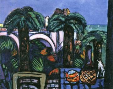 Landscape With Three Palm Trees (beaulieu) Artwork by Max Beckmann