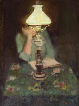 Oda with lamp Artwork by Christian Krohg