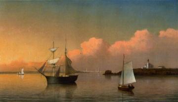 Sunset off Ten Pound Island Artwork by Fitz Hugh Lane
