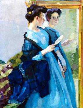 Moran at the Mirror Artwork by Leo Putz