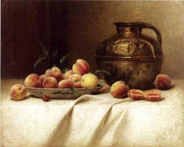 Peaches and Brass Jug Artwork by Milne Ramsey