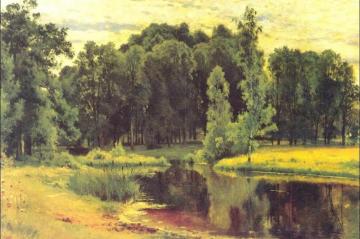 Pond In An Old Park Artwork by Ivan Ivanovich Shishkin