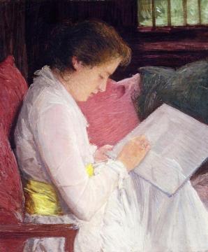The Lace Maker Artwork by Julian Alden Weir