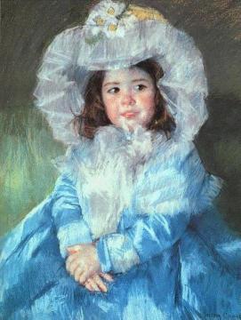 Margot in Blue Artwork by Mary Cassatt