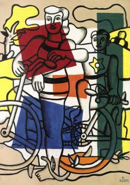 The Two Cyclists, Mother and Child Artwork by Fernand Léger