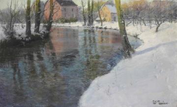 Winter Landscape Artwork by Fritz Thaulow