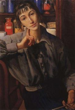 Self Portrait With Brush Artwork by Zinaida Serebriakova