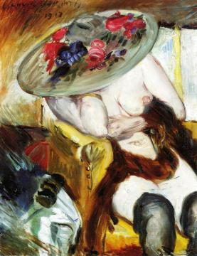 Italian Woman in a Yellow Chair Artwork by Lovis Corinth
