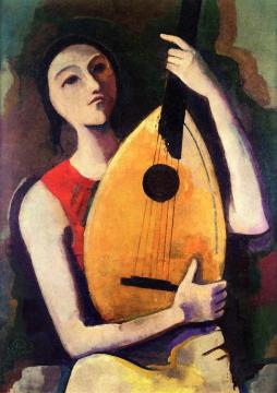 Girl With A Lute Artwork by Karl Hofer