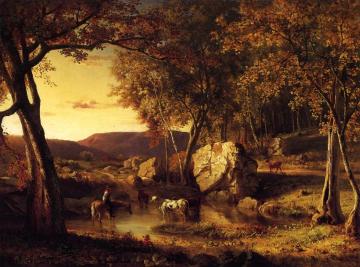 Summer Days, Cattle Drinking Late Summer, Early Autumn Artwork by George Inness