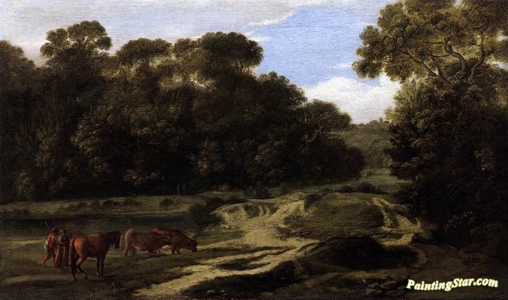 Forest Path with Herdsmen and Herd Artwork by Claude Lorrain