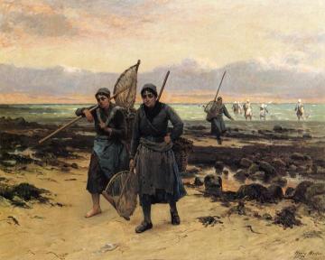 Return Of The Shrimp Fishers Artwork by Henry Mosler
