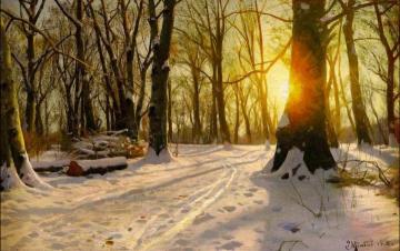 A Winter Day In Charlottenlund Artwork by Peder Mork Monsted