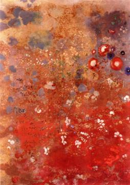 Red Panel Artwork by Odilon Redon
