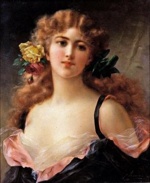 Portrait Of A Young Girl Artwork by Emile Vernon