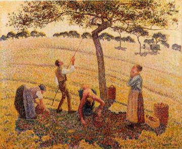 Apple Pickers, Eragny Artwork by Camille Pissarro