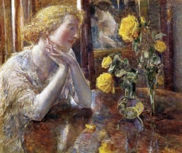 Maréchal Niel Roses Artwork by Frederick Childe Hassam