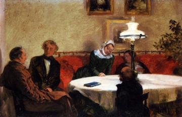 An Evening Together Artwork by Adolph von Menzel